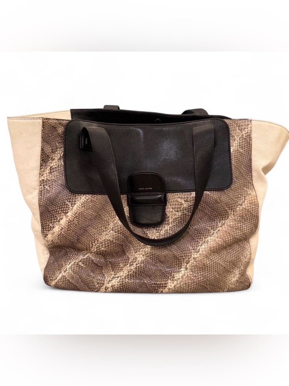 Marc Jacobs Large Tote — Snakeskin & Cream Leather